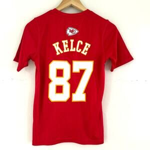 Kansas City Chiefs‎ Travis Kelce #87 NFL T Shirt Youth Size Medium Red Unisex